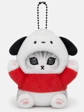 Mofusand Cat Plush White Red Pochacco Dog Keychain sm Key Charm Bag Holder Purse